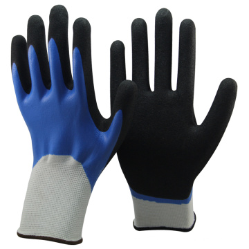 NMSAFETY confort bleu construction travailleurs gants de poignée en nitrile